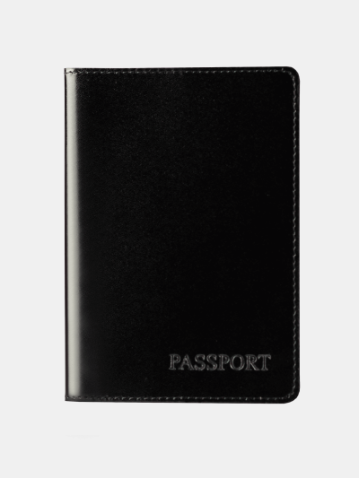 Обложка для паспорта ВЕКТОР Rossi ОП-101-1110 чёрная из натуральной кожи
