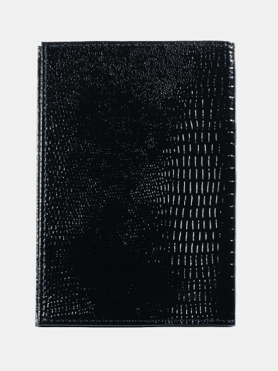 Обложка для паспорта ВЕКТОР Cori ОП-102-3210 чёрная из натуральной кожи