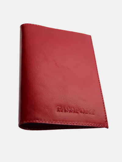 Обложка для паспорта ВЕКТОР Rizzo ОП-104-2130 красная из натуральной кожи